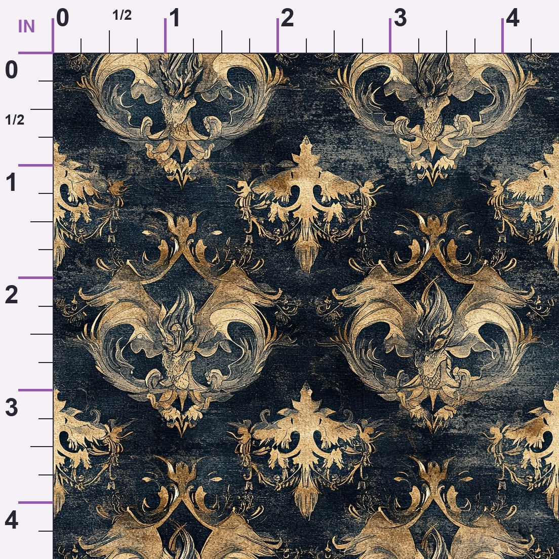 Gilded Wyvern Pattern 5 Minky Fabric