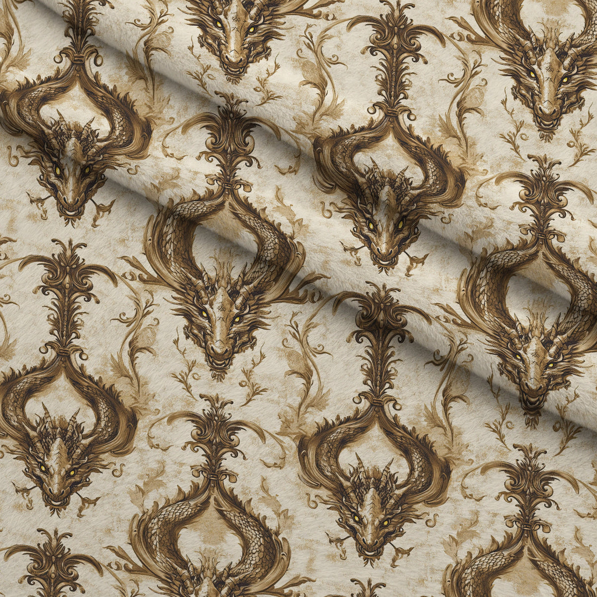 Gilded Wyvern Pattern 50 Minky Fabric