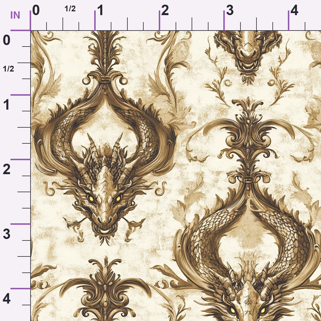 Gilded Wyvern Pattern 50 Minky Fabric