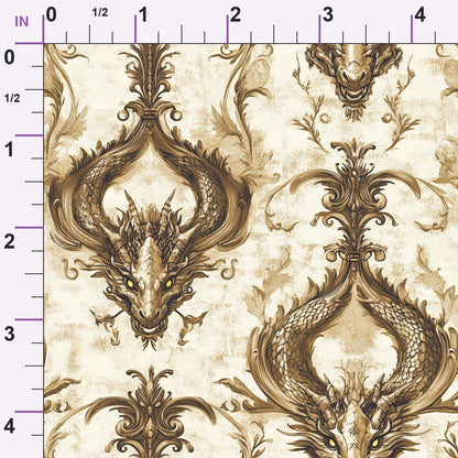 Gilded Wyvern Pattern 50 Minky Fabric