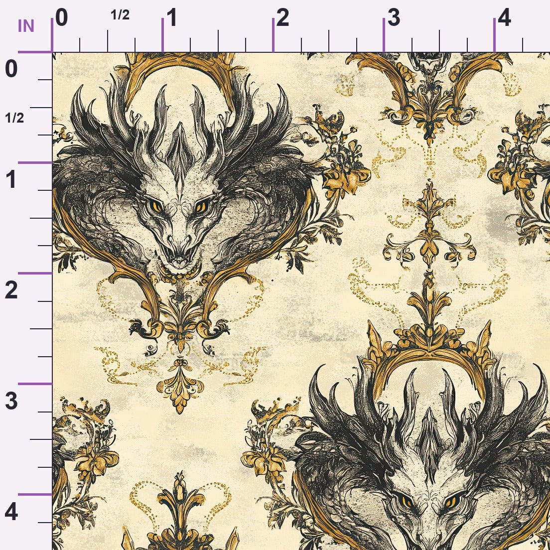 Gilded Wyvern Pattern 51 Minky Fabric