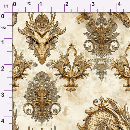 Gilded Wyvern Pattern 55 Minky Fabric