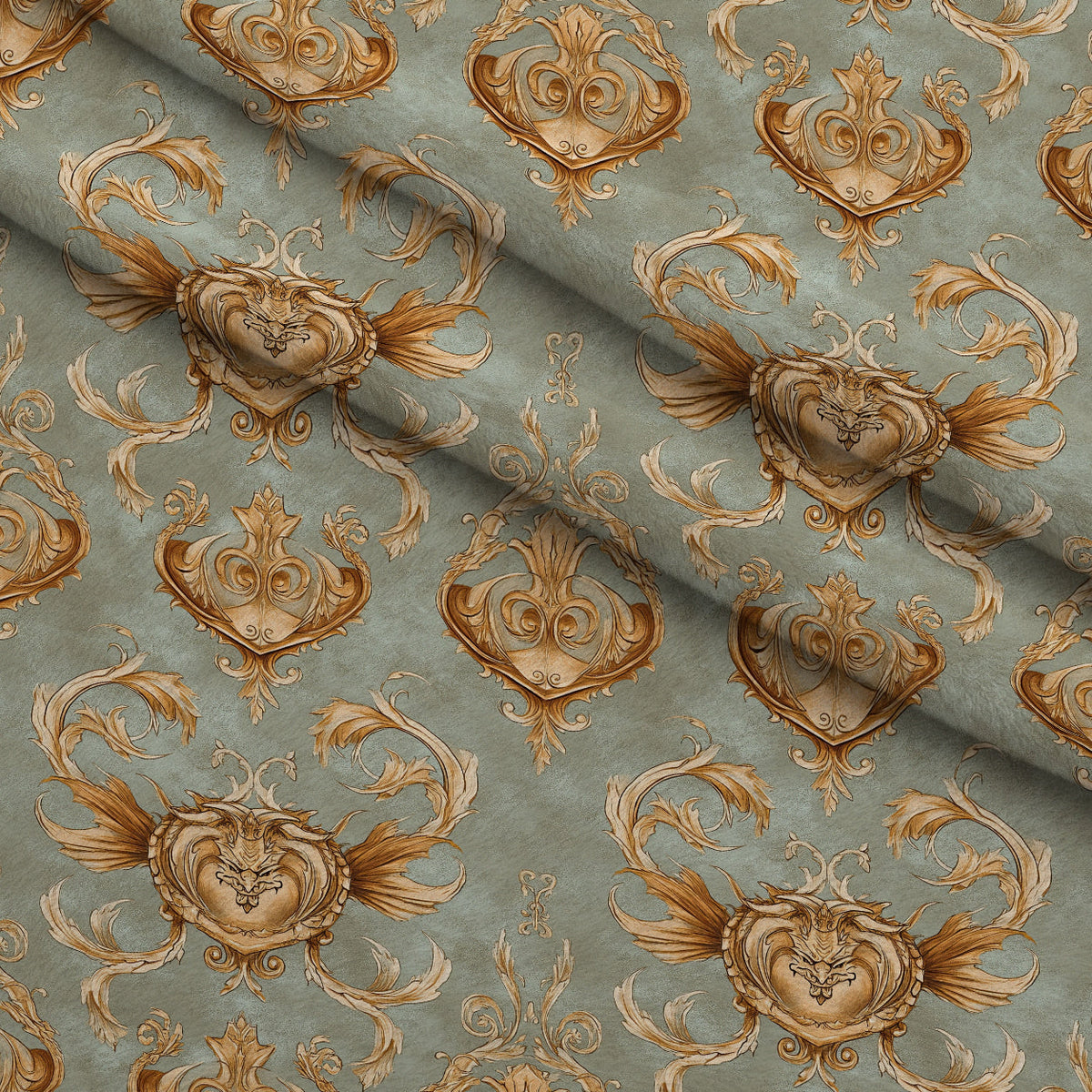 Gilded Wyvern Pattern 56 Minky Fabric