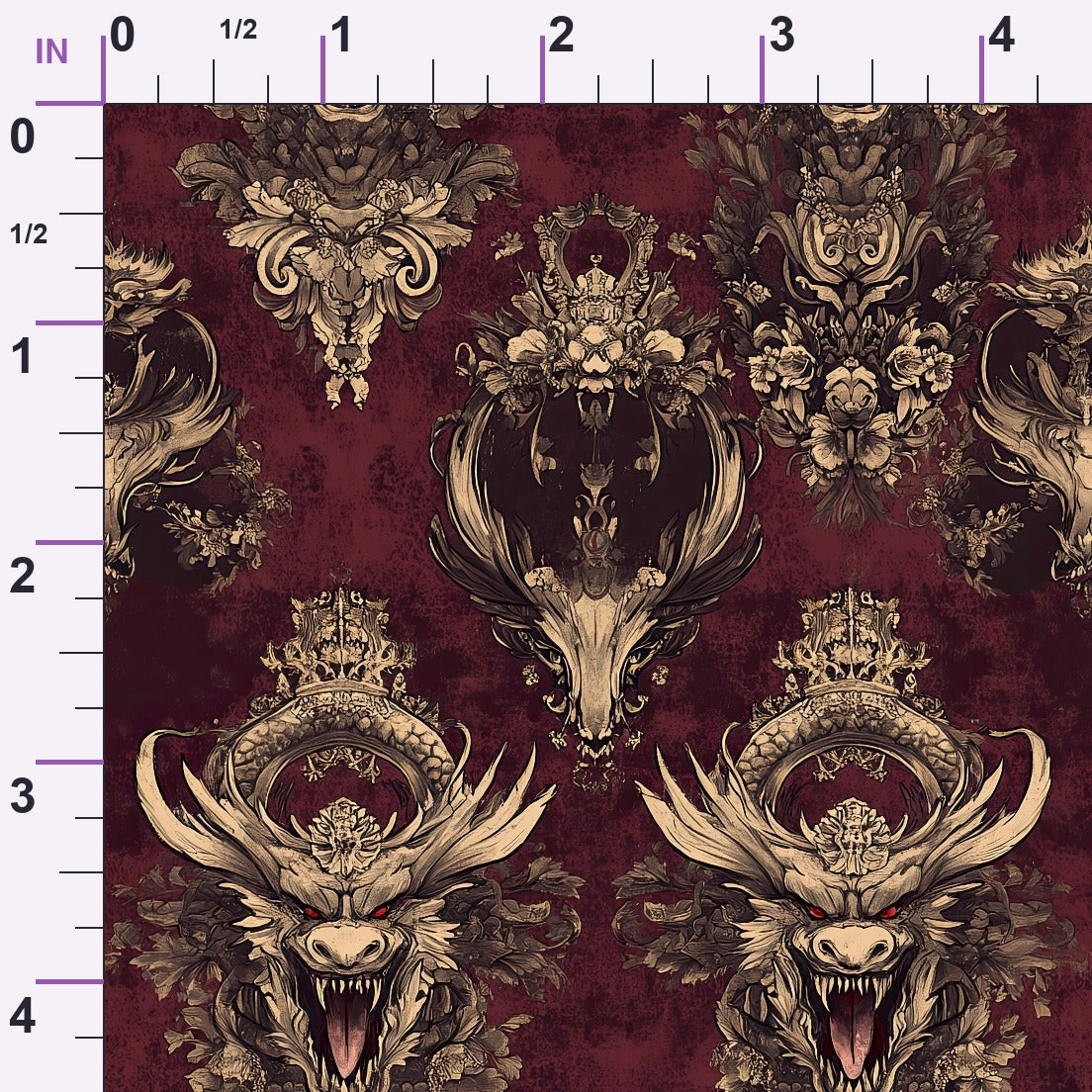 Gilded Wyvern Pattern 57 Minky Fabric