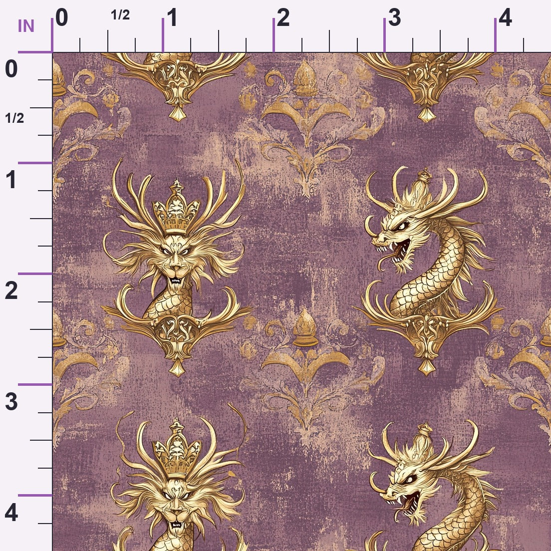 Gilded Wyvern Pattern 59 Minky Fabric
