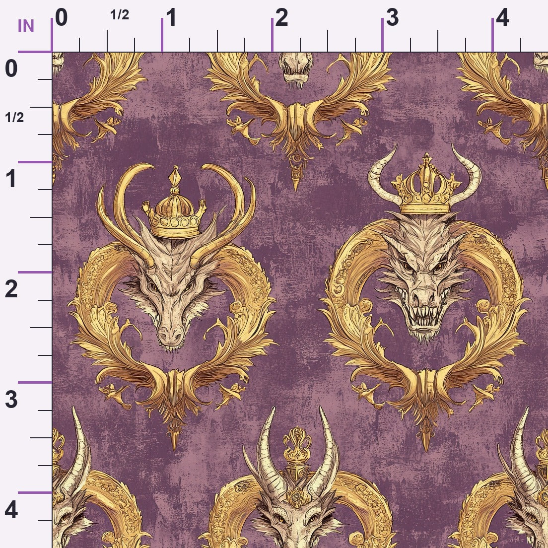 Gilded Wyvern Pattern 60 Minky Fabric