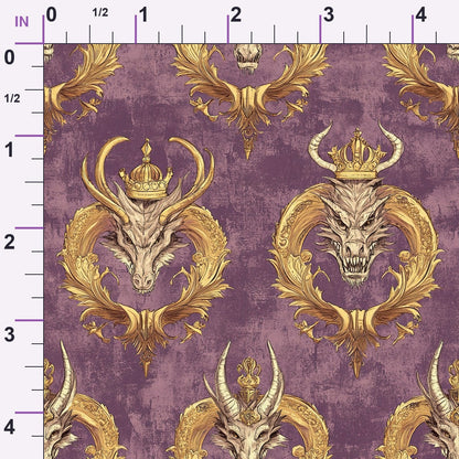 Gilded Wyvern Pattern 60 Minky Fabric