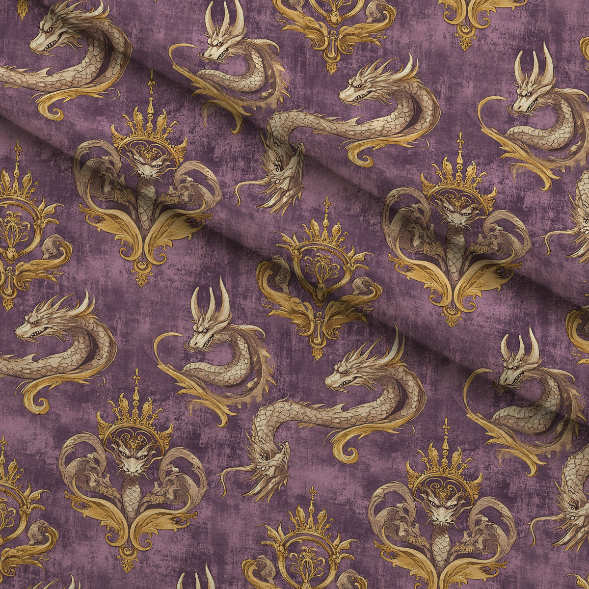 Gilded Wyvern Pattern 61 Minky Fabric