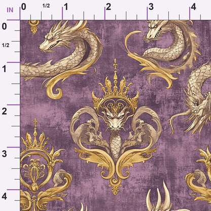 Gilded Wyvern Pattern 61 Minky Fabric