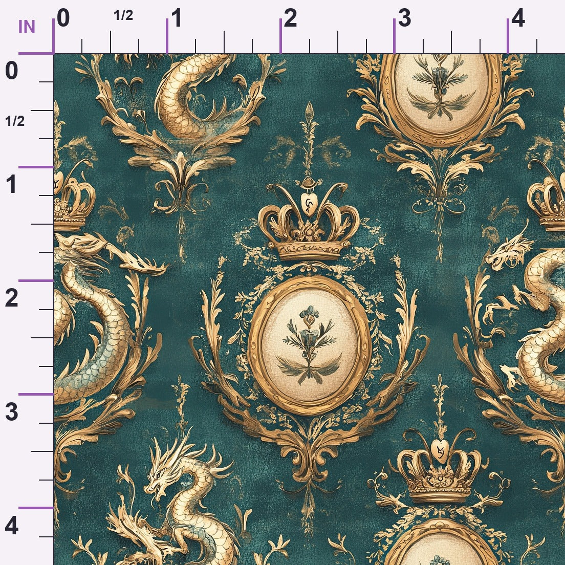 Gilded Wyvern Pattern 63 Minky Fabric