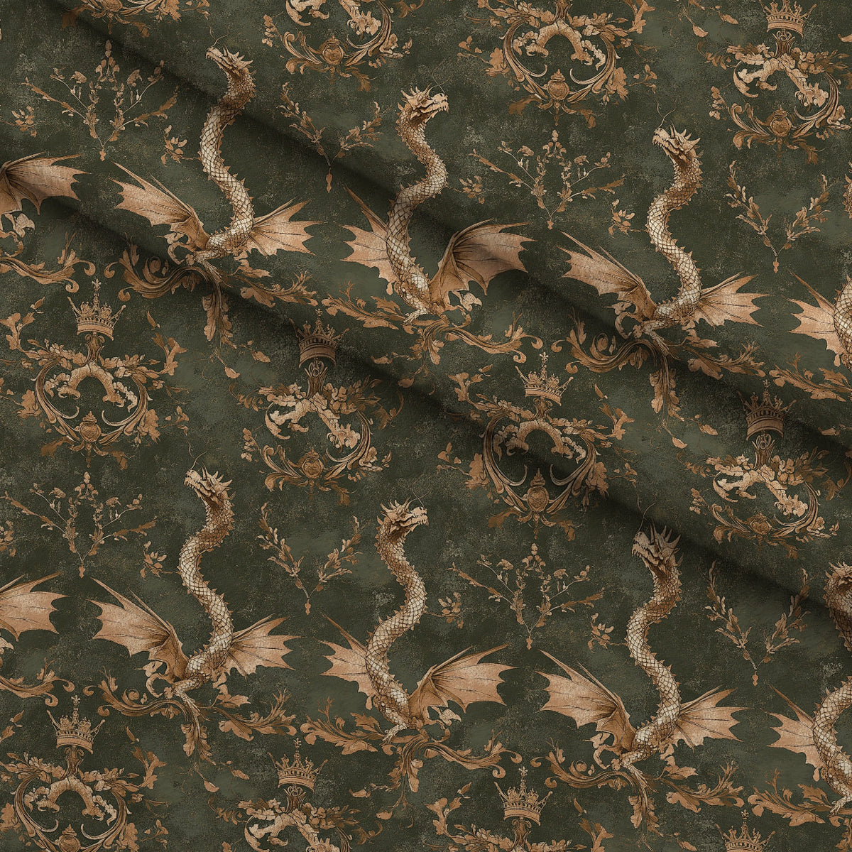 Gilded Wyvern Pattern 64 Minky Fabric