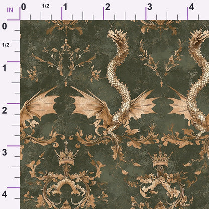 Gilded Wyvern Pattern 64 Minky Fabric