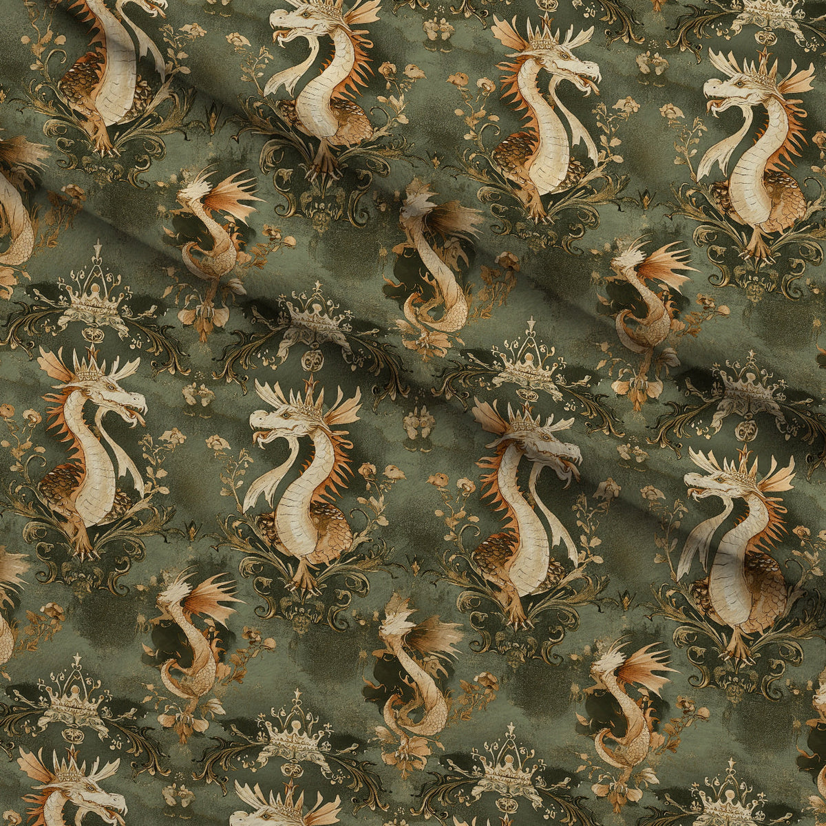 Gilded Wyvern Pattern 65 Minky Fabric