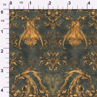 Gilded Wyvern Pattern 66 Minky Fabric
