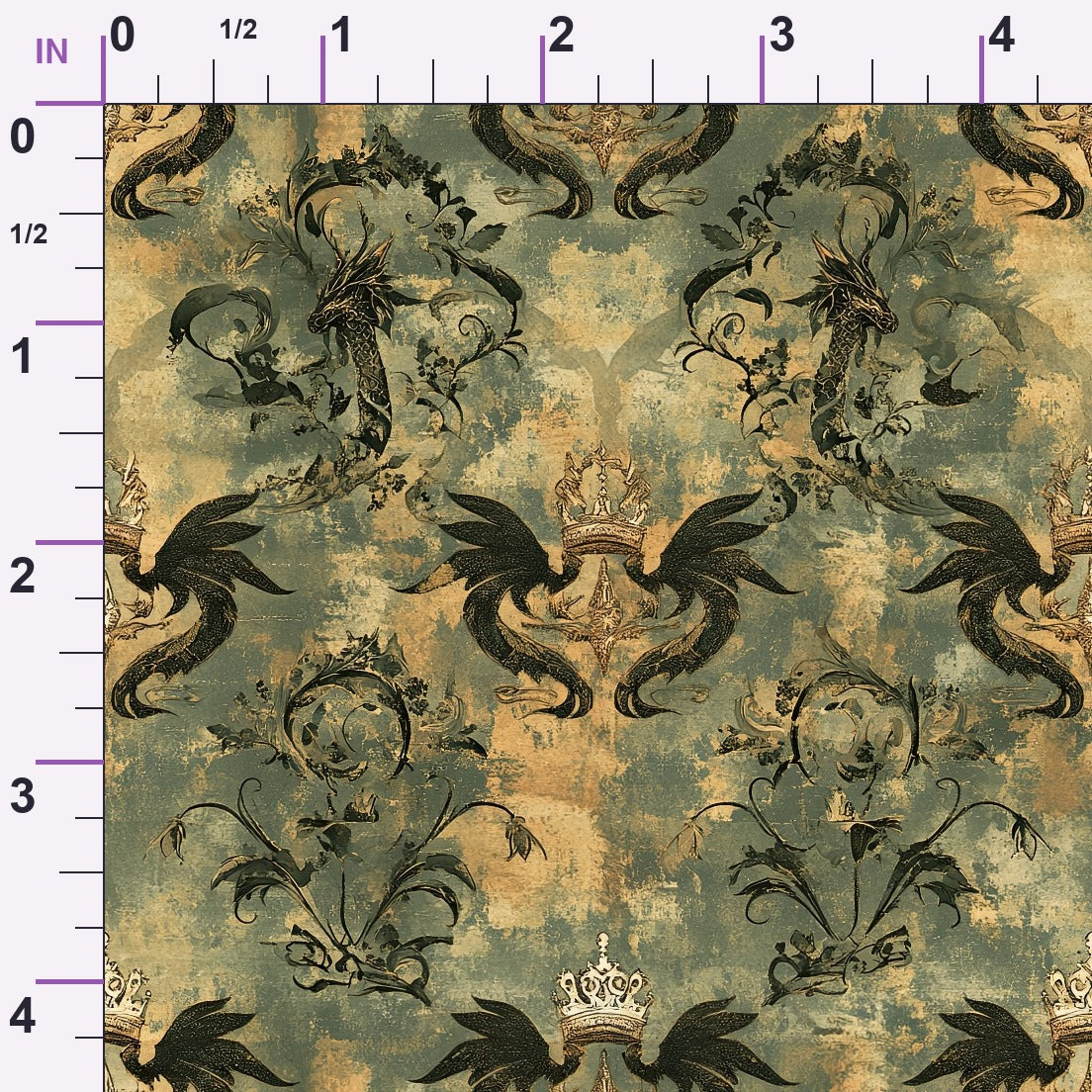 Gilded Wyvern Pattern 67 Minky Fabric