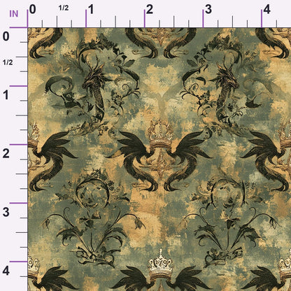 Gilded Wyvern Pattern 67 Minky Fabric