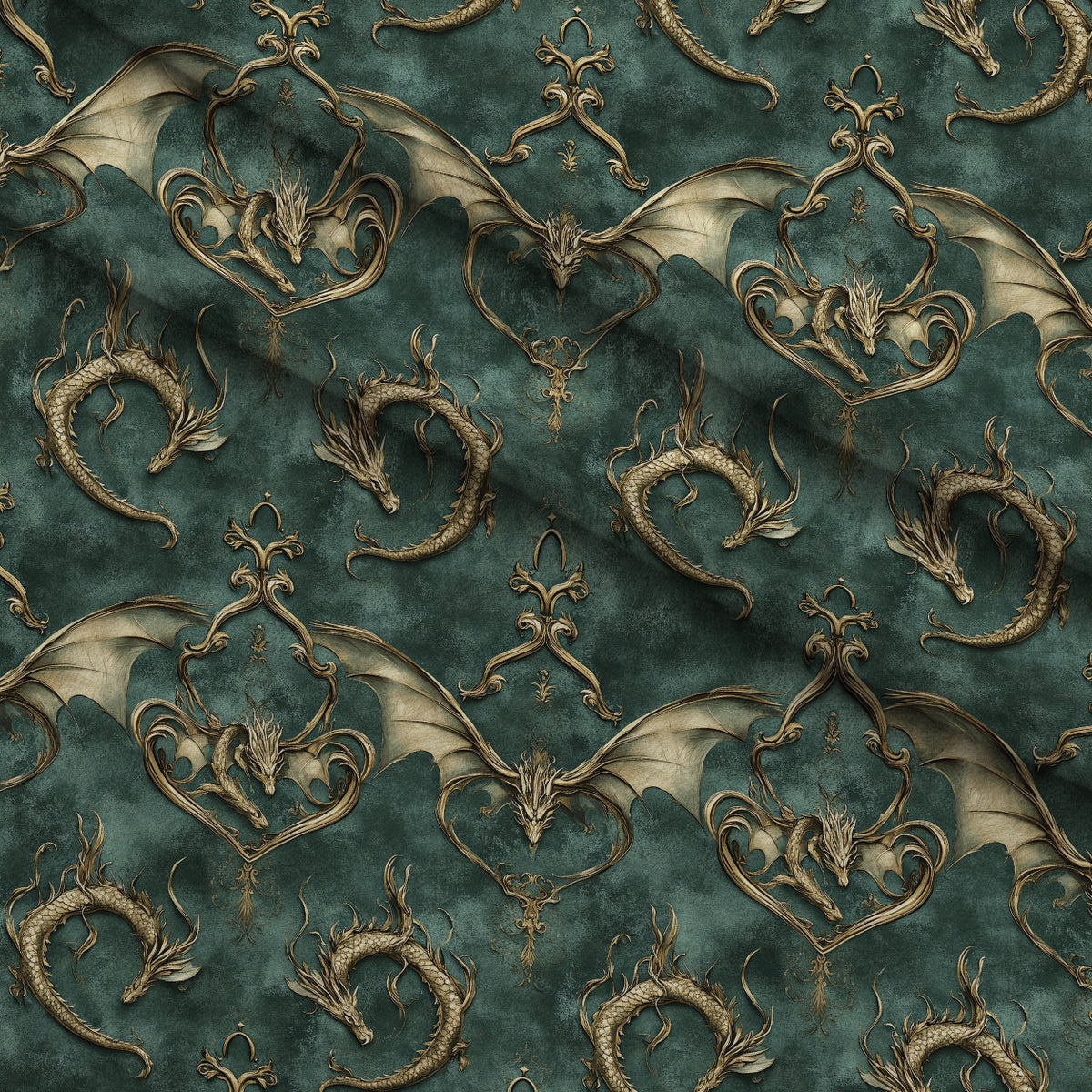 Gilded Wyvern Pattern 68 Minky Fabric
