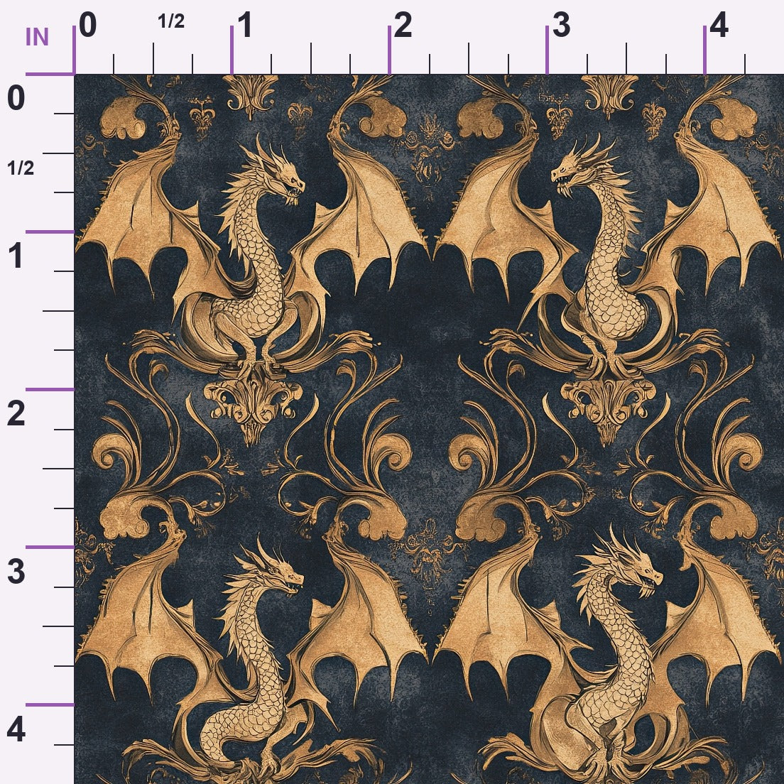 Gilded Wyvern Pattern 7 Minky Fabric