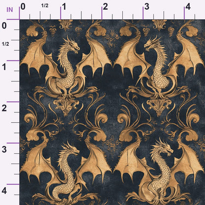 Gilded Wyvern Pattern 7 Minky Fabric