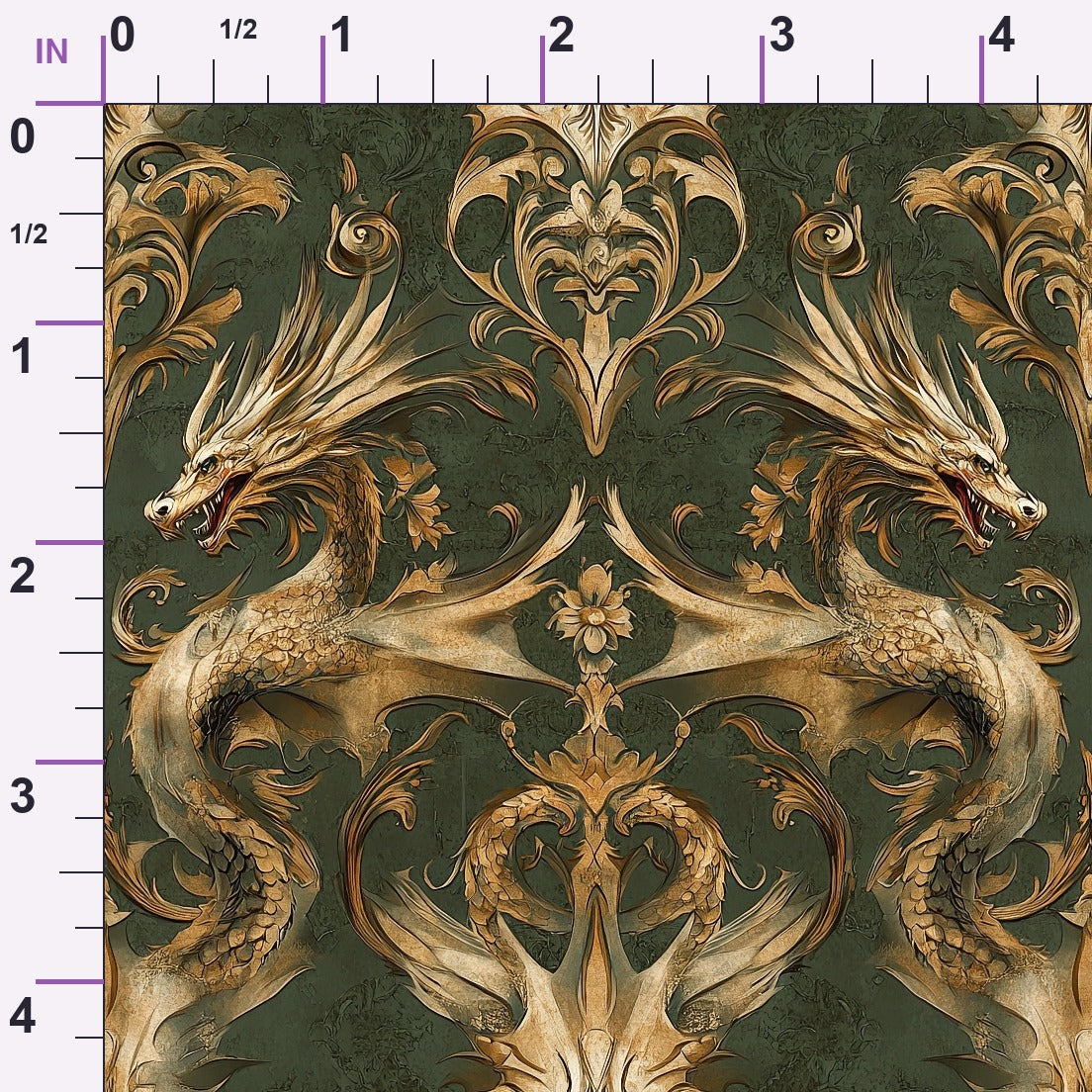 Gilded Wyvern Pattern 70 Minky Fabric
