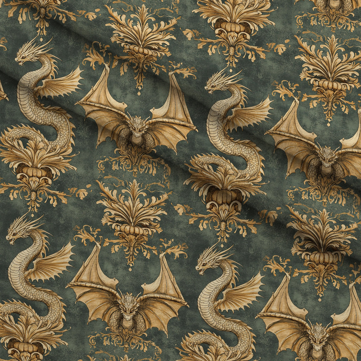 Gilded Wyvern Pattern 71 Minky Fabric