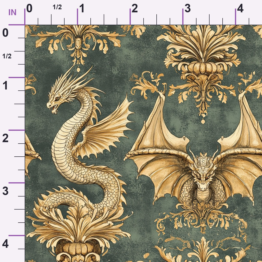 Gilded Wyvern Pattern 71 Minky Fabric