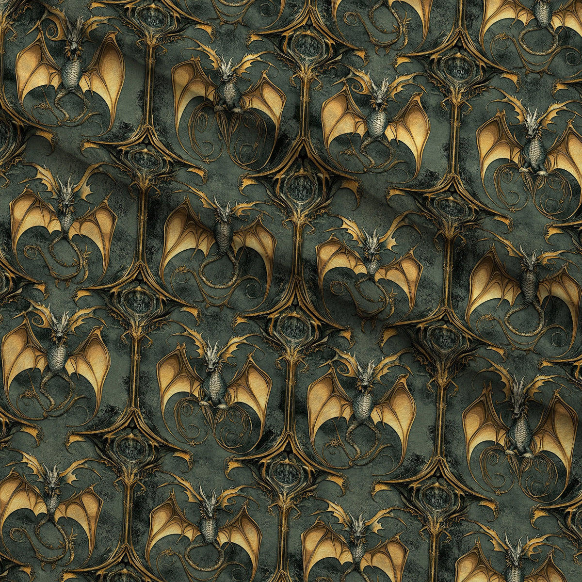 Gilded Wyvern Pattern 72 Minky Fabric