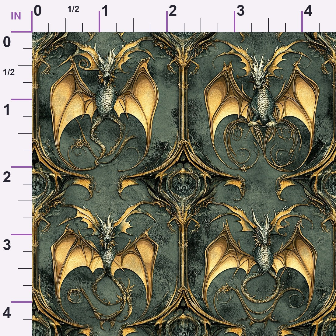 Gilded Wyvern Pattern 72 Minky Fabric