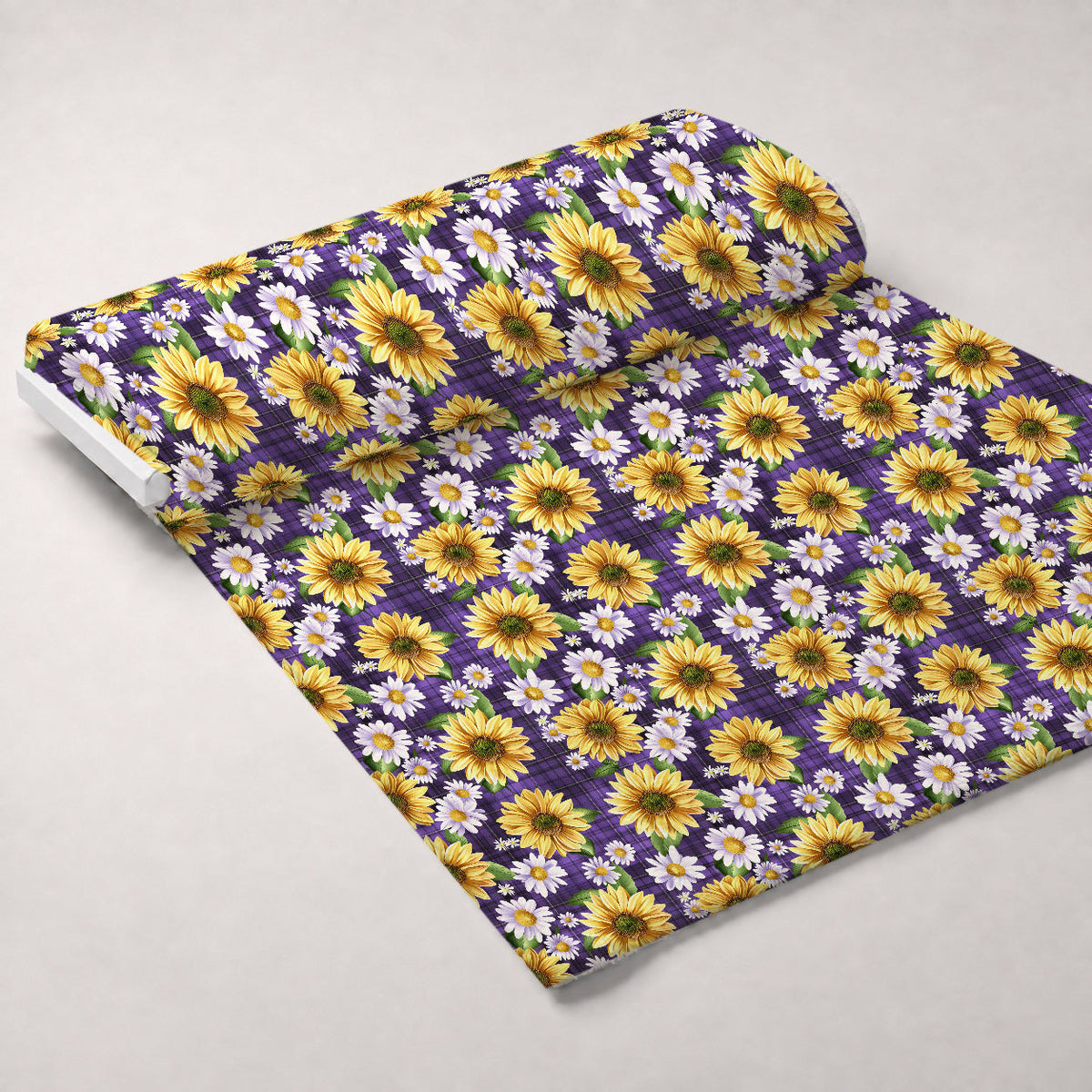 Gingham Daisies Pattern 1 Minky Fabric