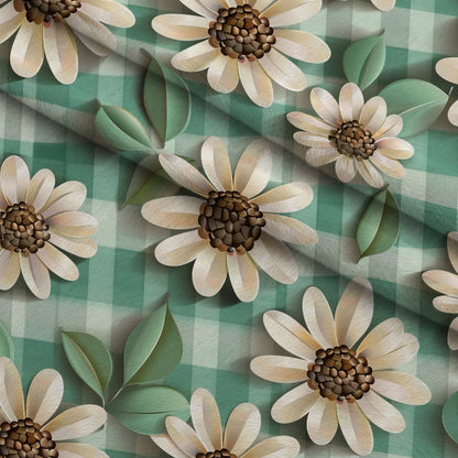 Gingham Daisies Pattern 11 Minky Fabric
