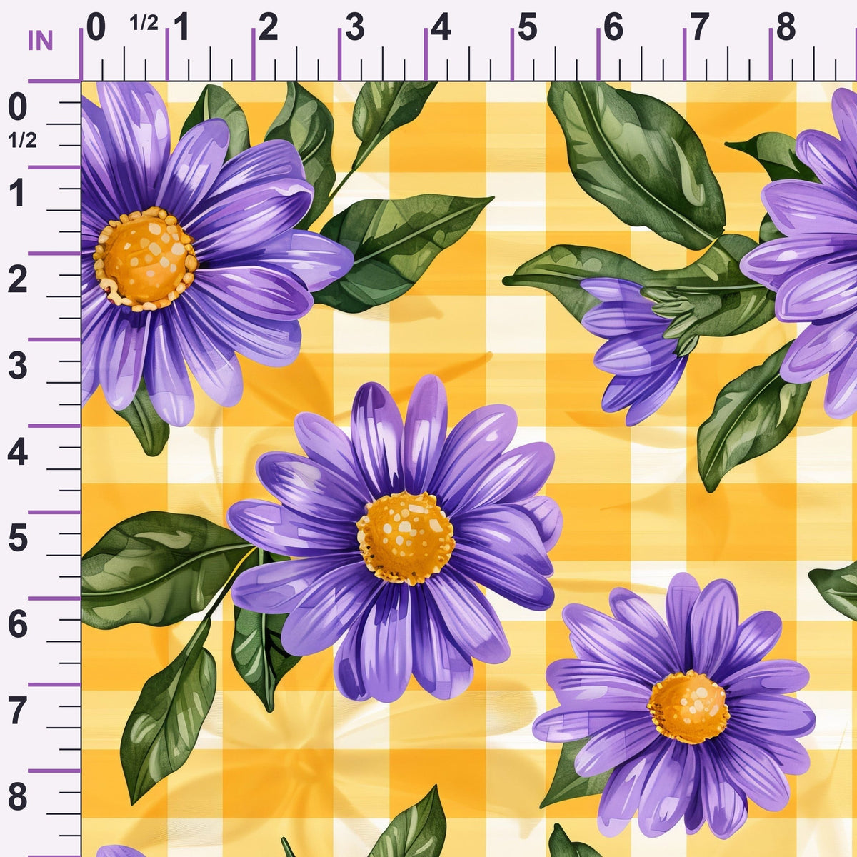 Gingham Daisies Pattern 13 Minky Fabric