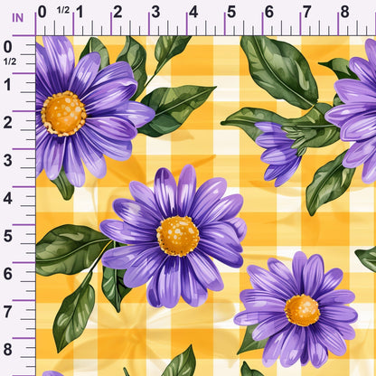 Gingham Daisies Pattern 13 Minky Fabric