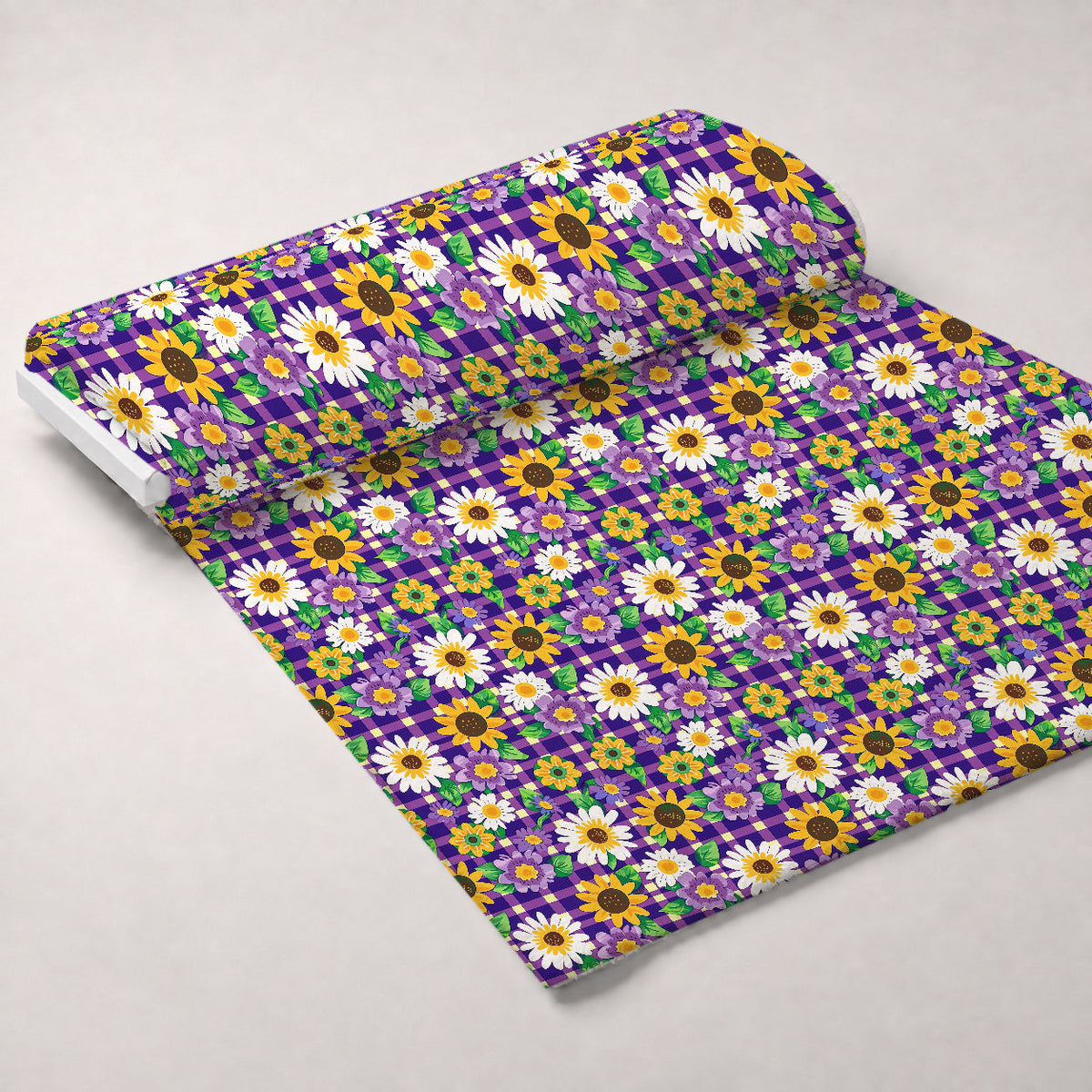 Gingham Daisies Pattern 16 Minky Fabric