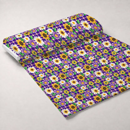 Gingham Daisies Pattern 16 Minky Fabric