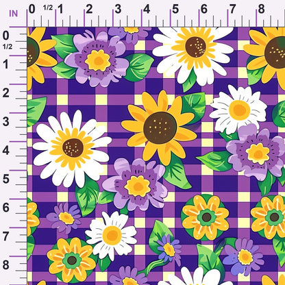 Gingham Daisies Pattern 16 Minky Fabric