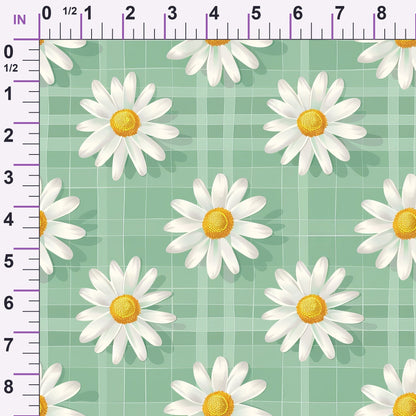Gingham Daisies Pattern 17 Minky Fabric