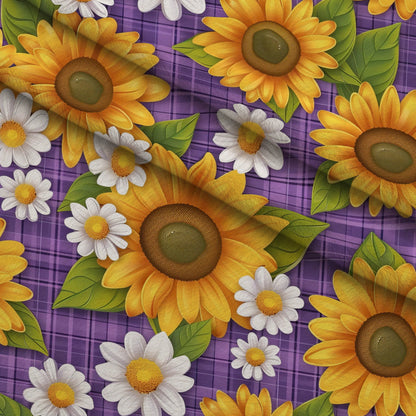 Gingham Daisies Pattern 19 Minky Fabric