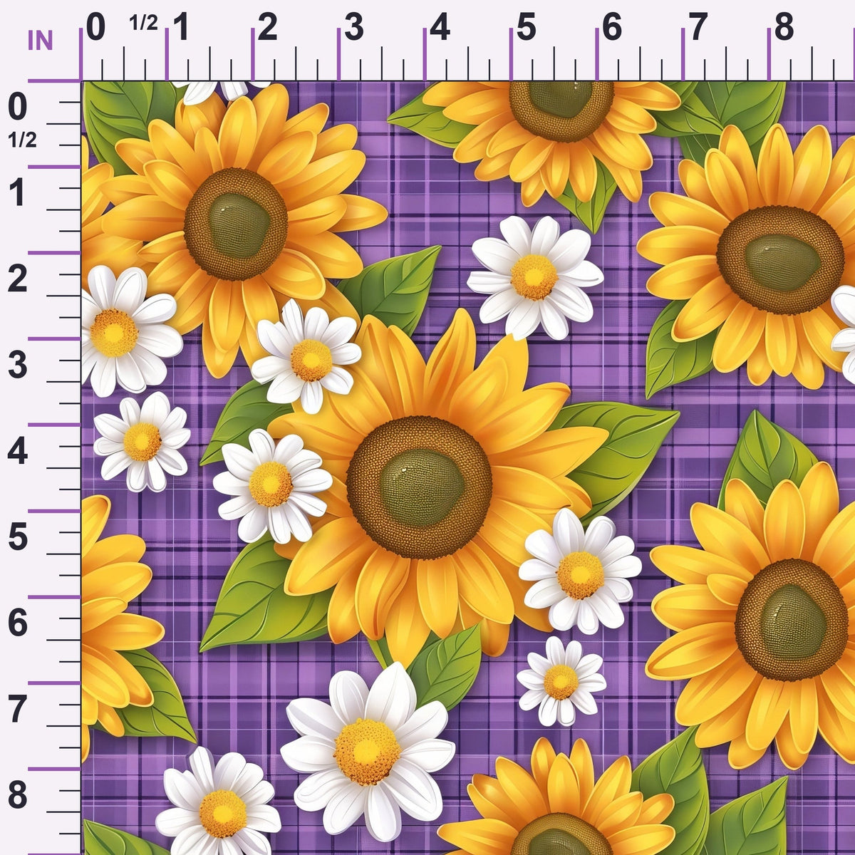 Gingham Daisies Pattern 19 Minky Fabric