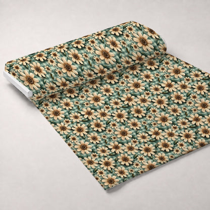 Gingham Daisies Pattern 3 Minky Fabric