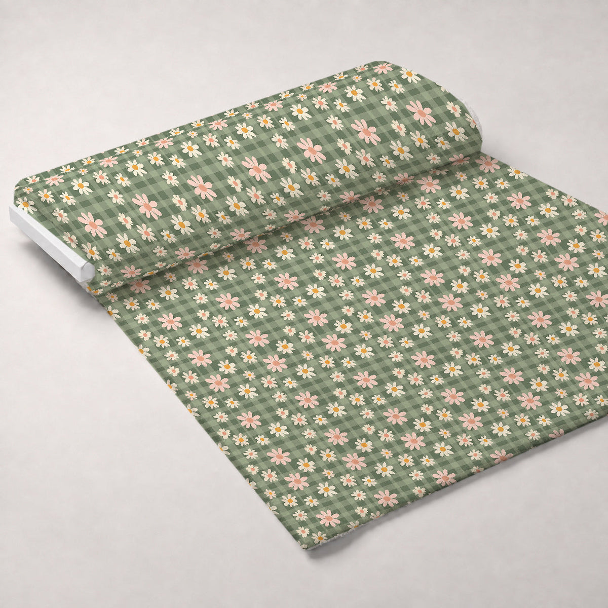 Gingham Daisies Pattern 7 Minky Fabric