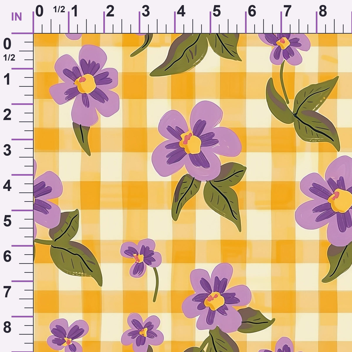 Gingham Daisies Pattern 8 Minky Fabric