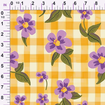 Gingham Daisies Pattern 8 Minky Fabric