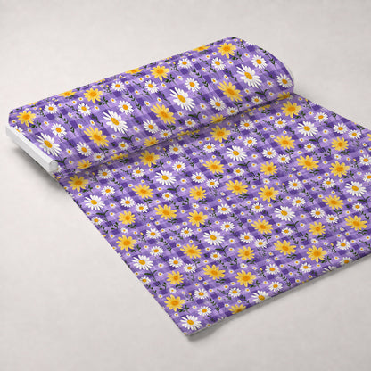 Gingham Daisies Pattern 9 Minky Fabric