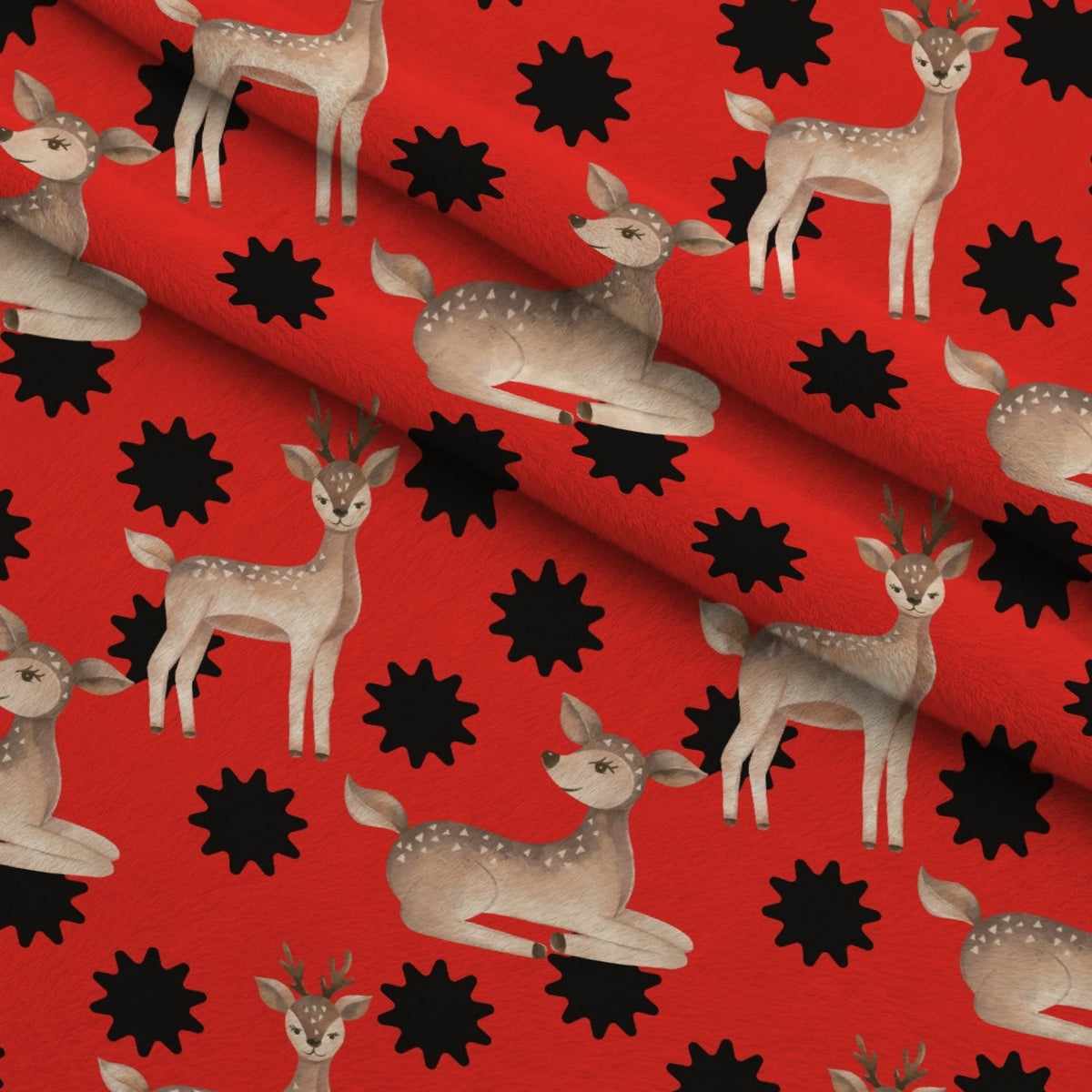 Gingham Fawns Pattern 5 Minky Fabric