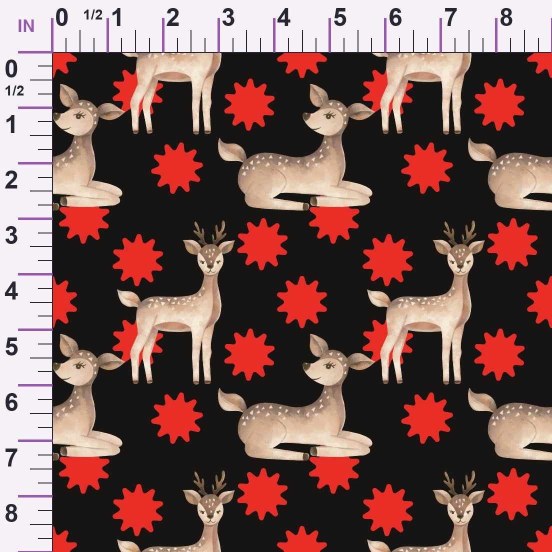 Gingham Fawns Pattern 6 Minky Fabric