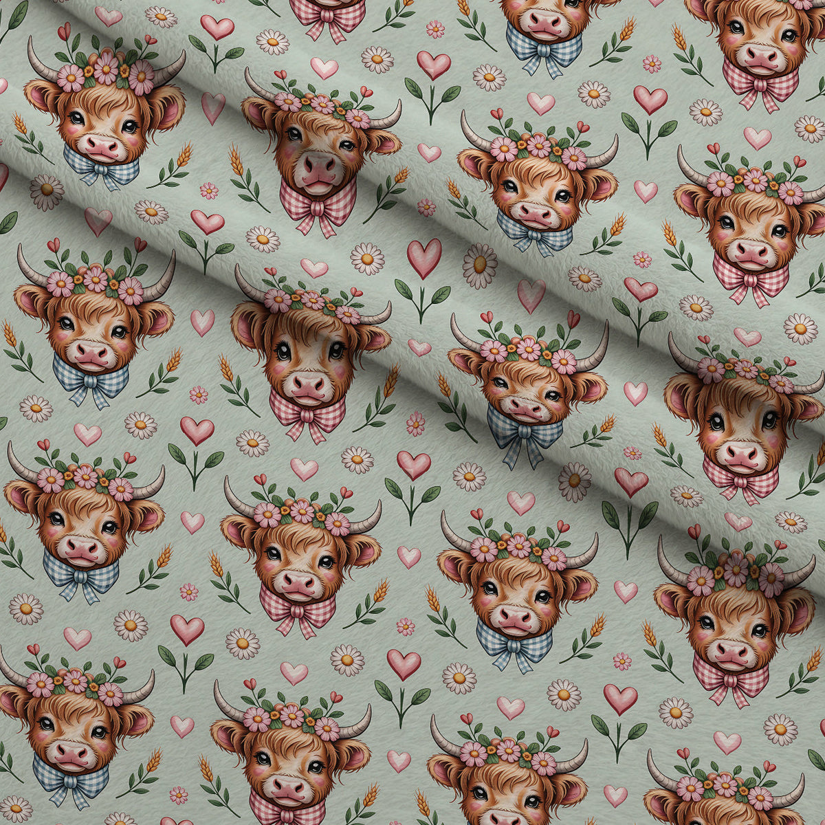 Gingham Grazers Pattern 2 Minky Fabric