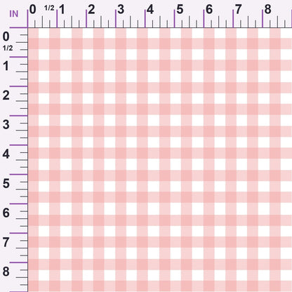 Gingham Peach Puff Minky Fabric