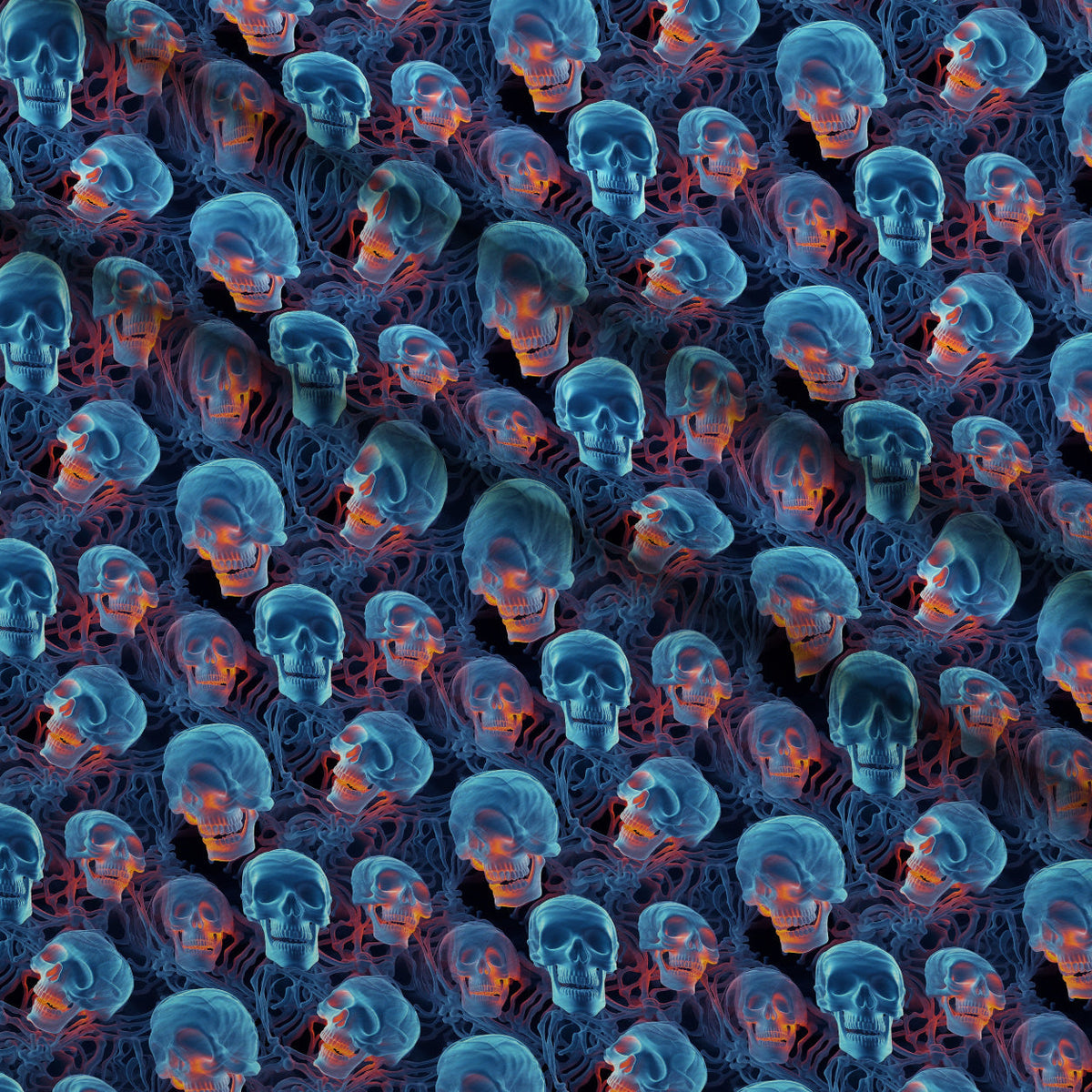 Glowing Ghosts Pattern 3 Minky Fabric