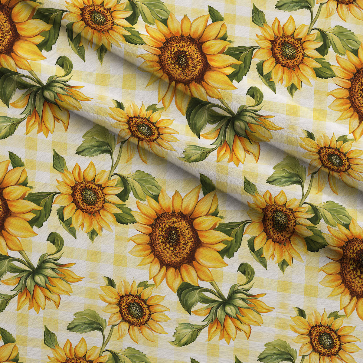 Golden Gingham Pattern 10 Minky Fabric