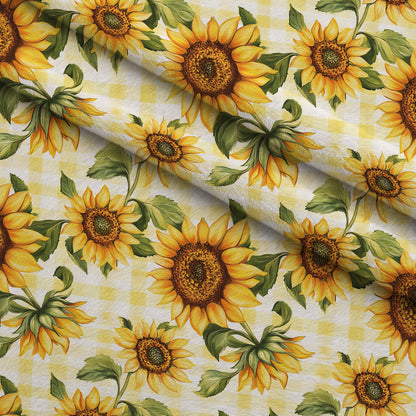 Golden Gingham Pattern 10 Minky Fabric